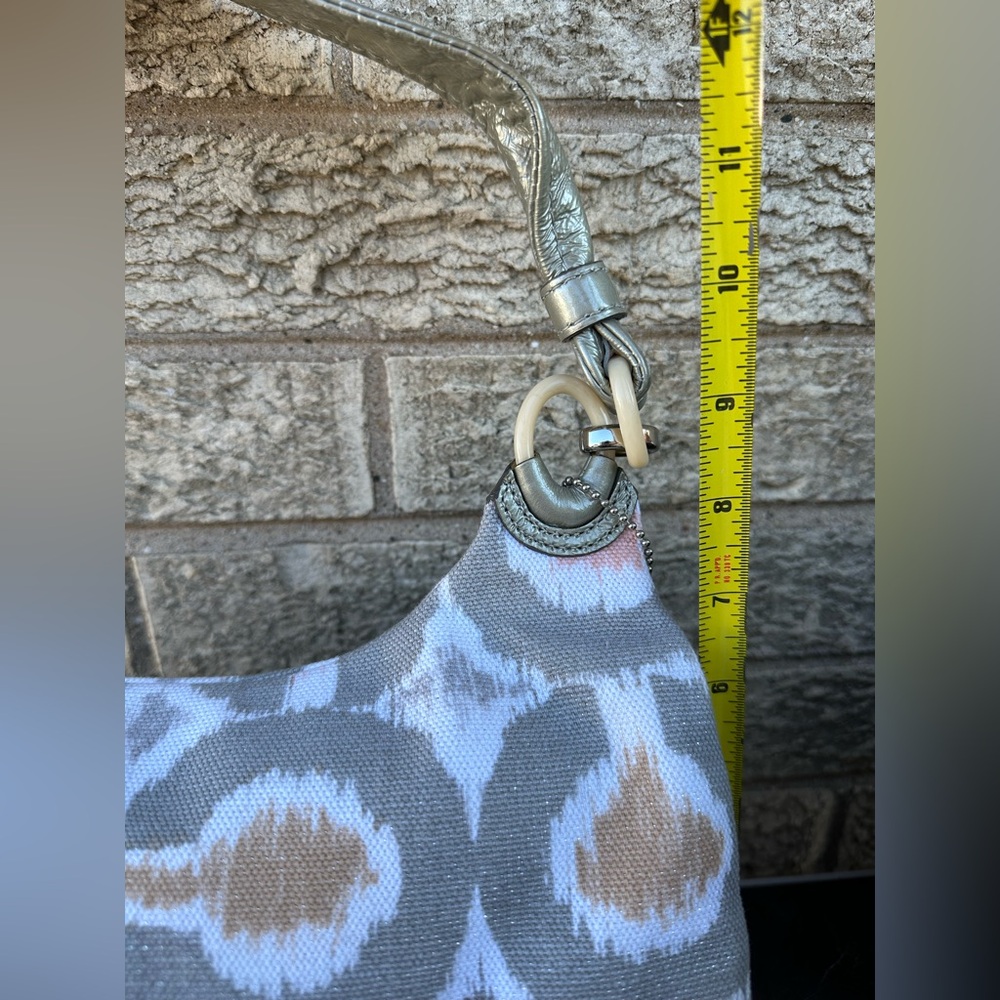 Authentic Coach Kristin Op Art Signature IKAT Sm Hippie Hobo Purse Bag 17083 - Picture 9 of 11